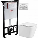 Комплект подвесной унитаз WeltWasser Salzbach 004GL-WT 10000003666 + система инсталляции  AlcaPlast AM101/11203:1RUSSETM70