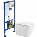 Комплект подвесной унитаз WeltWasser Salzbach 004GL-WT 10000003666 + система инсталляции Villeroy & Boch 92246100