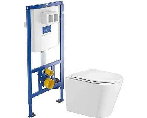 Заказать Комплект подвесной унитаз WeltWasser Salzbach 004GL-WT 10000003666 + система инсталляции Villeroy & Boch 92246100 в магазине сантехники Santeh-Crystal.ru