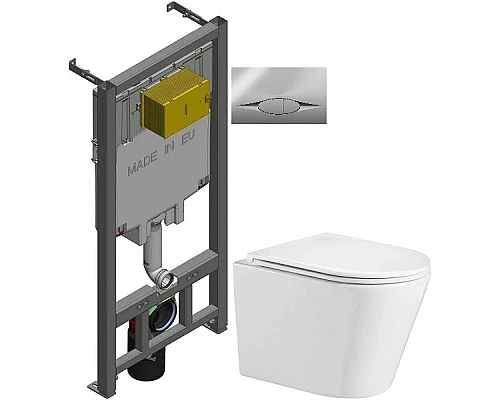 Заказать Комплект подвесной унитаз WeltWasser Salzbach 004GL-WT 10000003666 + система инсталляции Jacob Delafon E29025-NF + E29027-CP в магазине сантехники Santeh-Crystal.ru