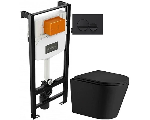 Приобрести Комплект подвесной унитаз WeltWasser Salzbach 004MT-BL 10000003700 + система инсталляции Jacob Delafon E24156-NF + E20859-7-BMT в магазине сантехники Santeh-Crystal.ru