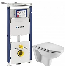 Комплект подвесной унитаз WeltWasser Baarbach 004GL-WT 10000003811 + система инсталляции Geberit 111.362.00.5