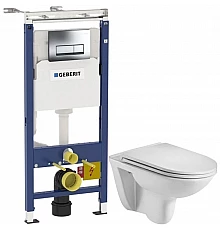 Комплект подвесной унитаз WeltWasser Baarbach 004GL-WT 10000003811 + система инсталляции Geberit 458.125.21.1