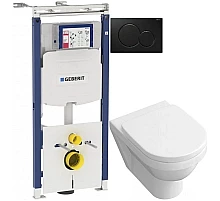 Комплект подвесной унитаз Villeroy & Boch Omnia Architectura 567410R1 + 98M9C101 + система инсталляции Geberit 111.362.00.5 + 115.770.DW.5