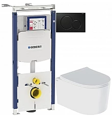 Комплект подвесной унитаз IDDIS Stone STORDSEI25 + система инсталляции Geberit 111.362.00.5 + 115.770.DW.5