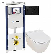 Комплект подвесной унитаз Serel Smart SM25SL + система инсталляции Geberit 111.362.00.5 + 115.770.DW.5