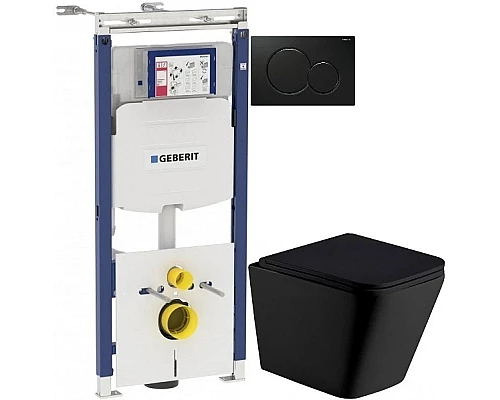 Заказать Комплект подвесной унитаз WeltWasser Gelbach 004MT-BL 10000003748 + система инсталляции Geberit 111.362.00.5 + 115.770.DW.5 в магазине сантехники Santeh-Crystal.ru