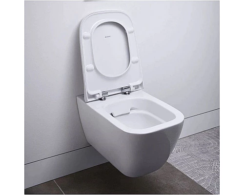 Купить Комплект подвесной унитаз Geberit Smyle Square 500.683.01.1 + система инсталляции Geberit 111.362.00.5 + 115.770.DW.5 в магазине сантехники Santeh-Crystal.ru