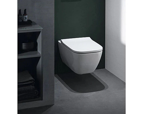 Купить Комплект подвесной унитаз Geberit Smyle Square 500.683.01.1 + система инсталляции Geberit 111.362.00.5 + 115.770.DW.5 в магазине сантехники Santeh-Crystal.ru