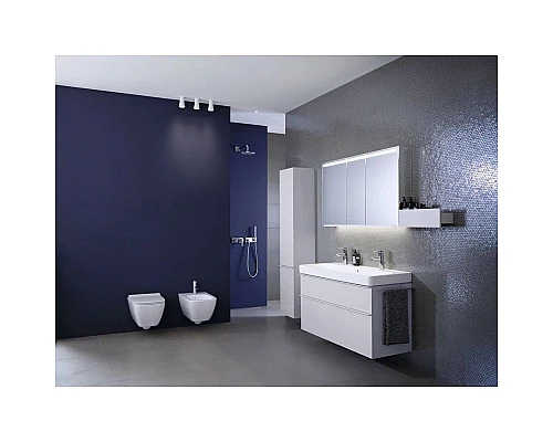 Купить Комплект подвесной унитаз Geberit Smyle Square 500.683.01.1 + система инсталляции Geberit 111.362.00.5 + 115.770.DW.5 в магазине сантехники Santeh-Crystal.ru