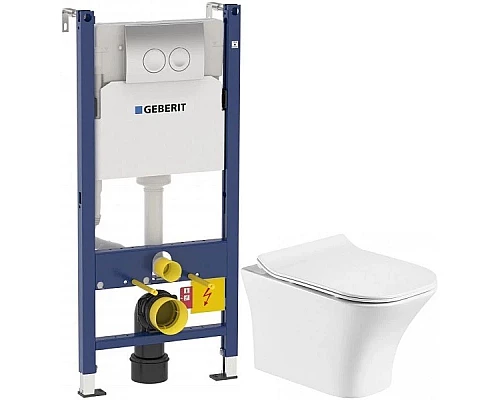 Заказать Комплект подвесной унитаз Orange C02-100W + система инсталляции Geberit 458.124.21.1 в магазине сантехники Santeh-Crystal.ru