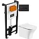 Купить Комплект подвесной унитаз Orange C02-100W + система инсталляции Jacob Delafon E24156-NF + E20859-7-BMT в магазине сантехники Santeh-Crystal.ru