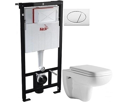 Приобрести Комплект подвесной унитаз Orange C03-100W + система инсталляции AlcaPlast AM101/11203:1RUSSETM70 в магазине сантехники Santeh-Crystal.ru