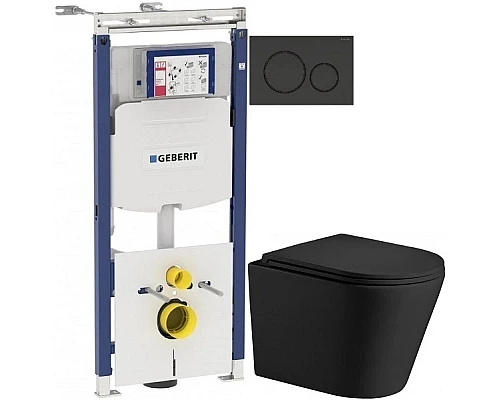 Приобрести Комплект подвесной унитаз WeltWasser Salzbach 004MT-BL 10000003700 + система инсталляции Geberit 111.362.00.5 + 115.882.DW.1 в магазине сантехники Santeh-Crystal.ru