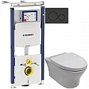 Комплект подвесной унитаз Noken Hotels N399999901 + N356330439 + система инсталляции Geberit 111.362.00.5 + 115.882.DW.1