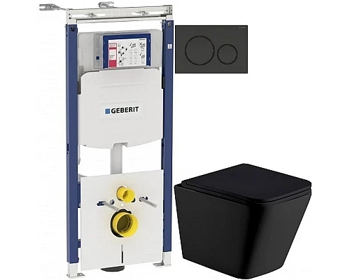 Приобрести Комплект подвесной унитаз WeltWasser Gelbach 004MT-BL 10000003748 + система инсталляции Geberit 111.362.00.5 + 115.882.DW.1 в магазине сантехники Santeh-Crystal.ru