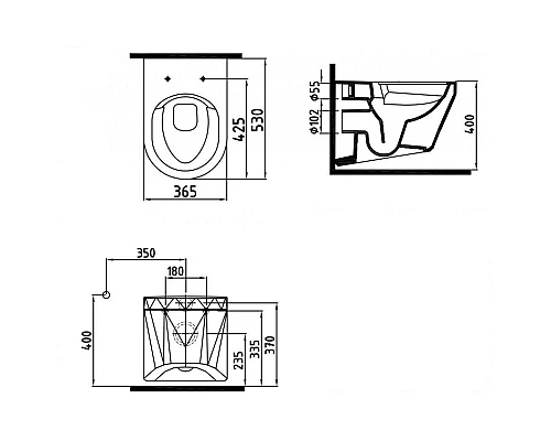 Купить Комплект подвесной унитаз Bien Moly MLKA052N1VP0W3000 + система инсталляции Geberit 111.362.00.5 + 115.882.DW.1 в магазине сантехники Santeh-Crystal.ru