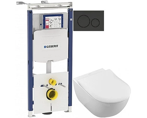 Заказать Комплект подвесной унитаз Villeroy & Boch Subway 2.0 5614R2R1 + система инсталляции Geberit 111.362.00.5 + 115.882.DW.1 в магазине сантехники Santeh-Crystal.ru