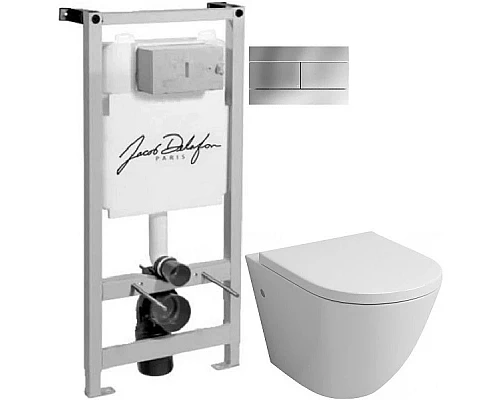 Приобрести Комплект подвесной унитаз Grossman GR-4411 + система инсталляции Jacob Delafon E5504-NF + E4316-CP в магазине сантехники Santeh-Crystal.ru