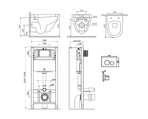 Заказать Комплект подвесной унитаз + система инсталляции Am.Pm Spirit 2.0 Pro L IS49051.701738 в магазине сантехники Santeh-Crystal.ru