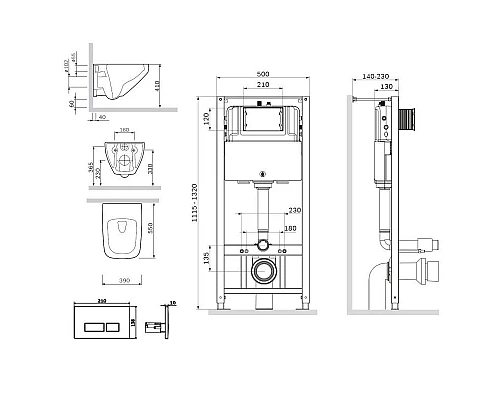 Заказать Комплект подвесной унитаз + система инсталляции Am.Pm Inspire 2.0 Pro S IS47001.50A1700 в магазине сантехники Santeh-Crystal.ru