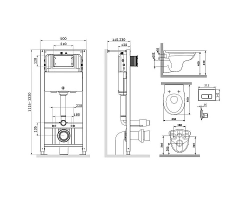 Приобрести Комплект подвесной унитаз + система инсталляции Am.Pm Sense Pro M IS48051.741700 в магазине сантехники Santeh-Crystal.ru