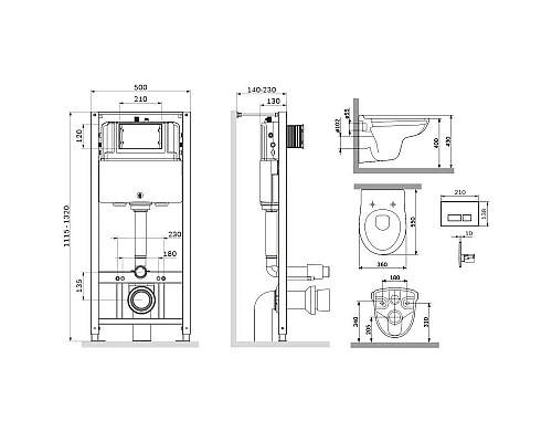 Приобрести Комплект подвесной унитаз + система инсталляции Am.Pm Sense Pro S IS47051.741700 в магазине сантехники Santeh-Crystal.ru