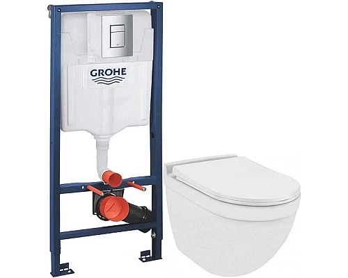 Купить Комплект подвесной унитаз Jaquar Solo SLS-WHT-6953BIUFSM + система инсталляции Grohe 38772001 в магазине сантехники Santeh-Crystal.ru