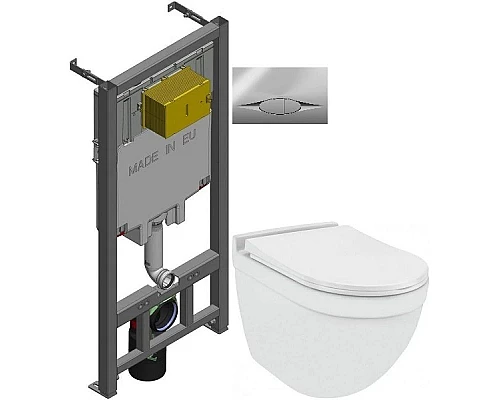 Купить Комплект подвесной унитаз Jaquar Solo SLS-WHT-6953BIUFSM + система инсталляции Jacob Delafon E29025-NF + E29027-CP в магазине сантехники Santeh-Crystal.ru