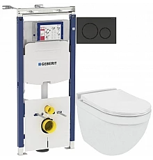 Комплект подвесной унитаз Jaquar Solo SLS-WHT-6953BIUFSM + система инсталляции Geberit 111.362.00.5 + 115.882.DW.1