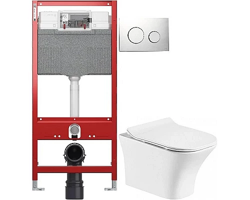 Купить Комплект подвесной унитаз Orange C02-100W + система инсталляции Tece 9300302 + 9240921 в магазине сантехники Santeh-Crystal.ru