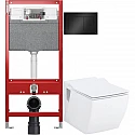 Комплект подвесной унитаз Creavit Trend TP324-11CB00E-0000 + KC2303.01.0000E + система инсталляции Tece 9300302 + 9240407