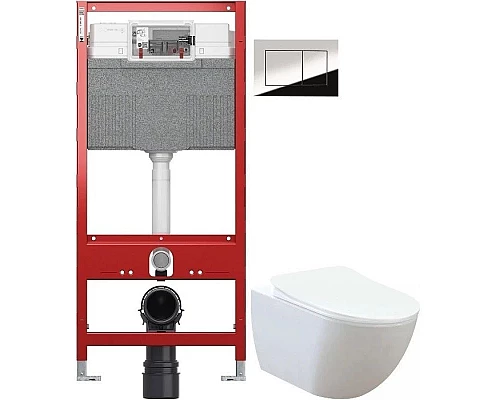 Купить Комплект подвесной унитаз Creavit Free FE322-11CB00E-0000 + KC0903.02.0000E + система инсталляции TECE 9300302 + 9240401 в магазине сантехники Santeh-Crystal.ru