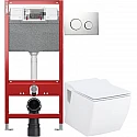 Комплект подвесной унитаз Creavit Trend TP324-11CB00E-0000 + KC2303.01.0000E + система инсталляции Tece 9300302 + 9240921
