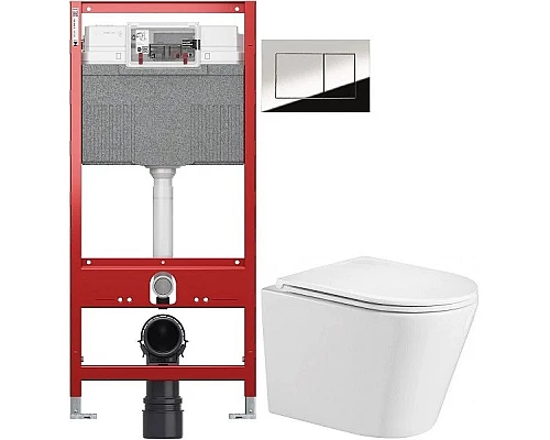 Приобрести Комплект подвесной унитаз WeltWasser Salzbach 004GL-WT 10000003666 + система инсталляции Tece 9300302 + 9240401 в магазине сантехники Santeh-Crystal.ru