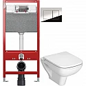 Комплект подвесной унитаз Vitra S20 5507B003-0101 + 77-003-009 + система инсталляции Tece 9300302 + 9240401