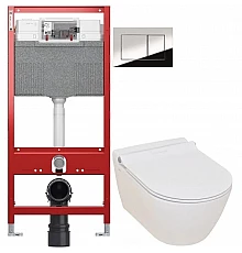 Комплект подвесной унитаз Serel Smart SM25SL + система инсталляции Tece 9300302 + 9240401