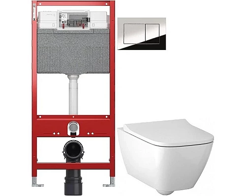 Заказать Комплект подвесной унитаз Geberit Smyle Square 500.683.01.1 + система инсталляции Tece 9300302 + 9240401 в магазине сантехники Santeh-Crystal.ru