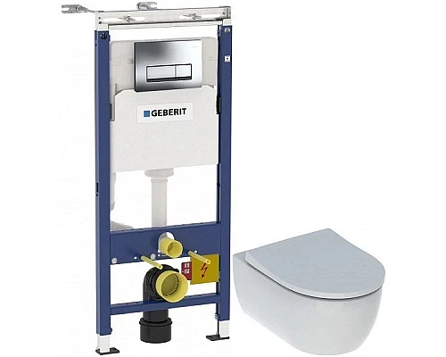 Купить Комплект подвесной унитаз Geberit iCon 500.784.01.1 + система инсталляции Geberit 458.125.21.1 в магазине сантехники Santeh-Crystal.ru