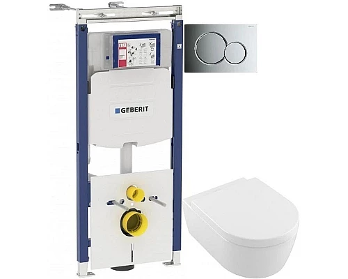 Приобрести Комплект подвесной унитаз Villeroy & Boch Avento 5656HR01 + система инсталляции Geberit 111.362.00.5 + 115.770.21.5 в магазине сантехники Santeh-Crystal.ru