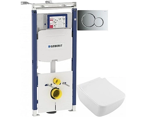 Приобрести Комплект подвесной унитаз Villeroy & Boch Venticello 4611RSR1 + система инсталляции Geberit 111.362.00.5 + 115.770.21.5 в магазине сантехники Santeh-Crystal.ru