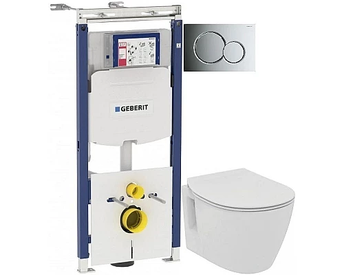 Заказать Комплект подвесной унитаз Ideal Standard Connect Space E804601 + E772401 + система инсталляции Geberit 111.362.00.5 + 115.770.21.5 в магазине сантехники Santeh-Crystal.ru