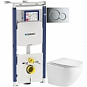 Комплект подвесной унитаз WeltWasser Merzbach 004GL-WT 10000003661 + система инсталляции Geberit 111.362.00.5 + 115.770.21.5