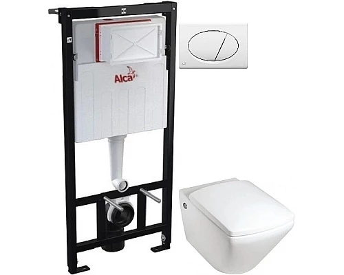 Приобрести Комплект подвесной унитаз Jacob Delafon Escale E1306-00 + система инсталляции AlcaPlast AM101/11203:1RUSSETM70 в магазине сантехники Santeh-Crystal.ru