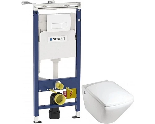 Купить Комплект подвесной унитаз Jacob Delafon Escale E1306-00 + система инсталляции Geberit 458.125.11.1 в магазине сантехники Santeh-Crystal.ru