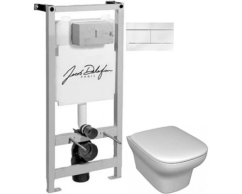Приобрести Комплект подвесной унитаз Jacob Delafon Vox EDM102-00 + E20142-00 + система инсталляции Jacob Delafon E5504-NF + E4316-00 в магазине сантехники Santeh-Crystal.ru