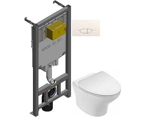 Купить Комплект подвесной унитаз Jacob Delafon Nouvelle Vague EDK102-00 + E22124-00 + система инсталляции Jacob Delafon E29025-NF + E29026-01R в магазине сантехники Santeh-Crystal.ru