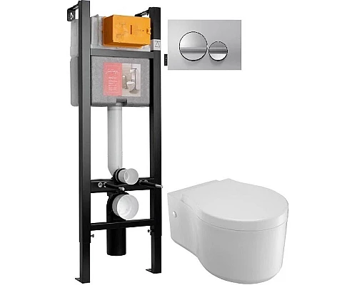 Приобрести Комплект подвесной унитаз Jacob Delafon Viragio E4773-00 + система инсталляции Jacob Delafon E33131RU-NF + E20859-CP-MTC в магазине сантехники Santeh-Crystal.ru