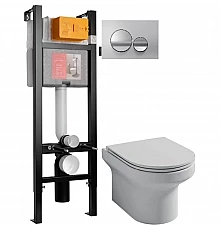 Комплект подвесной унитаз Jacob Delafon Elite EDX114RU-00 + система инсталляции Jacob Delafon E33131RU-NF + E20859-CP-MTC