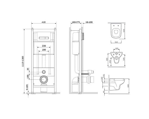 Заказать Комплект подвесной унитаз + система инсталляции Am.Pm Like IS30251.801700 в магазине сантехники Santeh-Crystal.ru